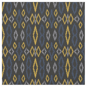 Marokkanisches Ikat Black Yellow Blue Muster Stoff