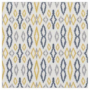Marokkanisches Ikat Blau-Gelb-Weiß-Muster Stoff