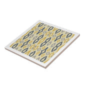 Marokkanisches Ikat Blue Yellow Pattern Fliese (Seite)