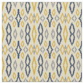 Marokkanisches Ikat Blue Yellow Pattern Stoff (Nahaufnahme)