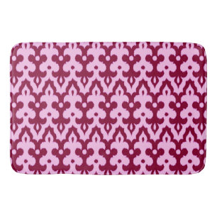 marokkanisches Ikat Damask Muster, Burgund und Ros Badematte