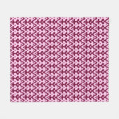 marokkanisches Ikat Damask Muster, Burgund und Ros Fleecedecke (Vorderseite (Horizontal))