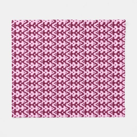 marokkanisches Ikat Damask Muster, Burgund und Ros Fleecedecke (Vorderseite (Horizontal))