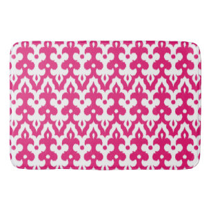 marokkanisches Ikat Damask Muster, Fuchsia Pink & Badematte