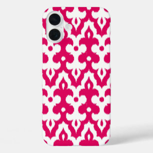 marokkanisches Ikat Damask Muster, Fuchsienrosa & iPhone 16 Plus Hülle