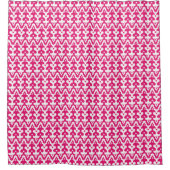 marokkanisches Ikat Damask Muster, Fuchsienrosa & Duschvorhang (Vorderseite)