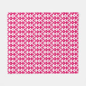 marokkanisches Ikat Damask Muster, Fuchsienrosa &  Fleecedecke (Vorderseite (Horizontal))