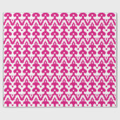 marokkanisches Ikat Damask Muster, Fuchsienrosa & Geschenkpapier (Flach)