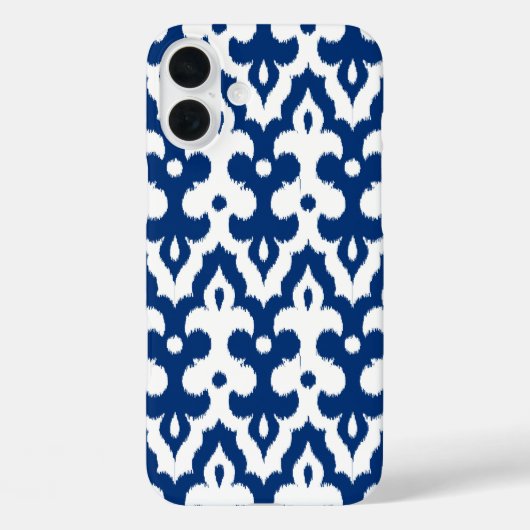 marokkanisches Ikat Damask Muster, Kobalt Blau & W Case-Mate iPhone Hülle (Rückseite)