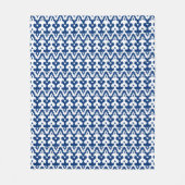marokkanisches Ikat Damask Muster, Kobalt Blau & W Fleecedecke (Vorderseite)