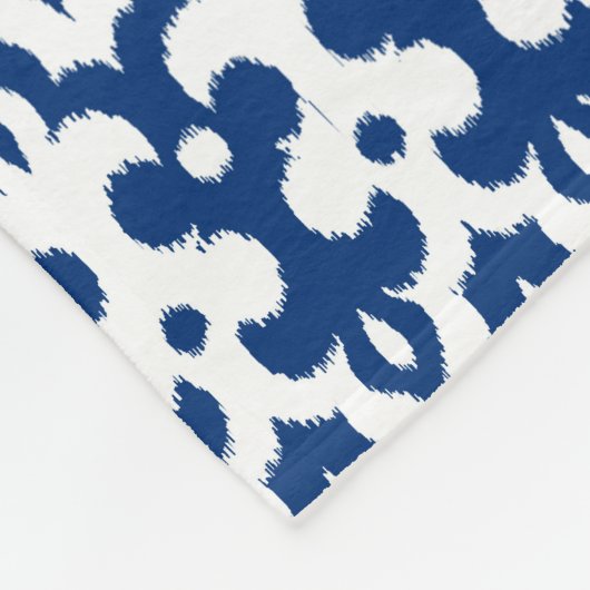 marokkanisches Ikat Damask Muster, Kobalt Blau & W Fleecedecke (Ecke)