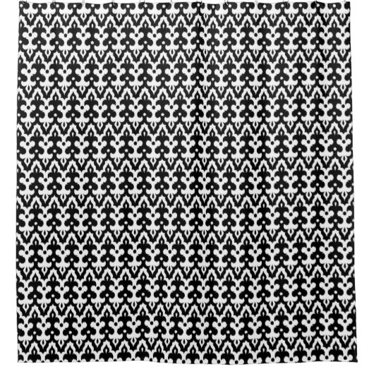 marokkanisches Ikat Damask-Muster, schwarz-weiß Duschvorhang (Vorderseite)
