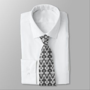 marokkanisches Ikat Damask Muster, Silbergrau / Gr Krawatte