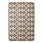 marokkanisches Ikat Damask Muster, Taupe und Beige Badematte (Vorderseite Vertikal)