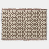 marokkanisches Ikat Damask Muster, Taupe und Beige Decke (Vorderseite)