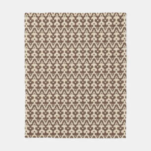 marokkanisches Ikat Damask Muster, Taupe und Beige Fleecedecke