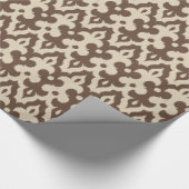 marokkanisches Ikat Damask Muster, Taupe und Beige Geschenkpapier (Ecke)