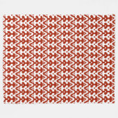 marokkanisches Ikat Damask Muster, tiefrot und wei Fleecedecke (Vorderseite (Horizontal))