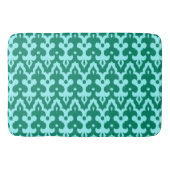 marokkanisches Ikat Damask Muster, Türkis und Aqua Badematte (Vorderseite)