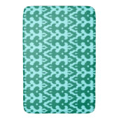 marokkanisches Ikat Damask Muster, Türkis und Aqua Badematte (Vorderseite Vertikal)