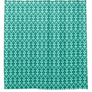 marokkanisches Ikat Damask Muster, Türkis und Aqua Duschvorhang