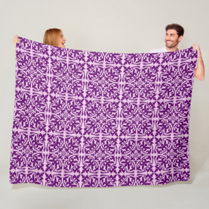 marokkanisches Kachel - lila und orchid Fleecedecke