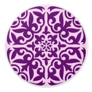 marokkanisches Kachel - lila und orchid Keramikknauf