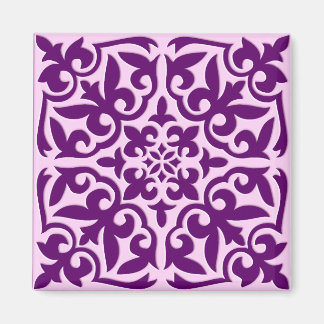 marokkanisches Kachel - lila und orchid Magnet