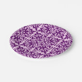 marokkanisches Kachel - lila und orchid Pappteller (Schrägansicht)