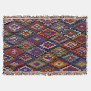 Marokkanisches Kilim-Boho-Design Decke