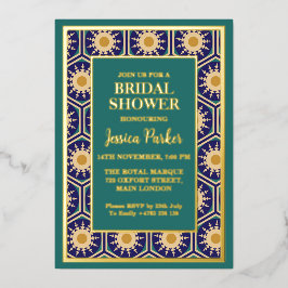 Marokkanisches Kunstwerk Green Golden Classy Braut Folieneinladung