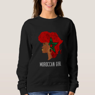 Marokkanisches Mädchen Marokkanische Flagge Haar M Sweatshirt