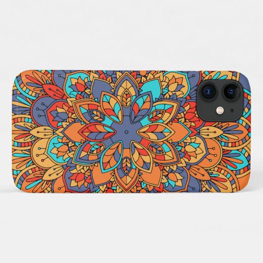 Marokkanisches Mandala mit bunten ethnischen Muste Case-Mate iPhone Hülle (Rückseite (Horizontal))
