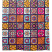 Marokkanisches Mandala mit bunten ethnischen Muste Duschvorhang (Vorderseite)