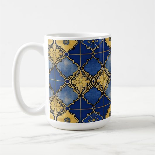 Marokkanisches maurisches elegantes Blau- und Gold Kaffeetasse (Links)