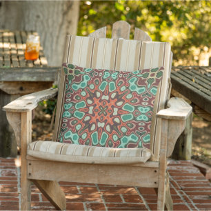 Marokkanisches mediterranes Boho-Fliesen-Kunstmust Kissen