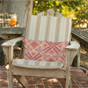 Marokkanisches mediterranes Boho-Fliesen-Kunstmust Kissen Für Draußen