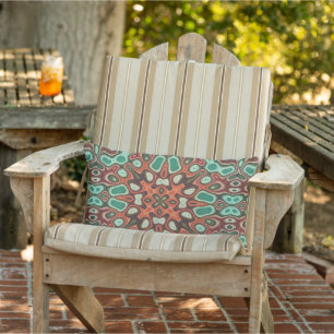 Marokkanisches mediterranes Boho-Fliesen-Kunstmust Kissen Für Draußen