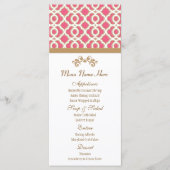 Marokkanisches Menü in "Hot Pink" und "Gold" Menükarte (Vorderseite)