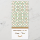 marokkanisches Menü Mint Green und Gold Menükarte (Rückseite)