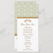 marokkanisches Menü Mint Green und Gold Menükarte (Vorne/Hinten)