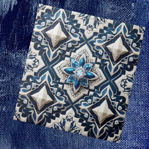 Marokkanisches Mittelmeer-Faux-Diamant-Kachel-Must Fliese