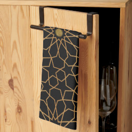 Marokkanisches Modernes Gold Schwarzes Mittelmeer  Geschirrtuch