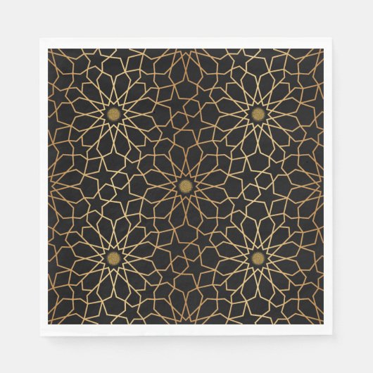 Marokkanisches Modernes Gold Schwarzes Mittelmeer  Serviette (Vorderseite)