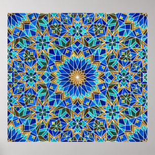 Marokkanisches Mosaik: Arabisches Nahtloses Design Poster