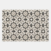 Marokkanisches Mosaik aus schwarzem und weißem Mar Geschenkpapier Set (Vorderseite 3)
