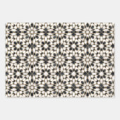 Marokkanisches Mosaik aus schwarzem und weißem Mar Geschenkpapier Set (Vorderseite)