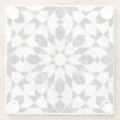 Marokkanisches Mosaik aus schwarzem und weißem Mar Glasuntersetzer (Rückseite)