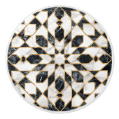 Marokkanisches Mosaik aus schwarzem und weißem Mar Keramikknauf (Vorderseite)