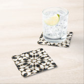 Marokkanisches Mosaik aus schwarzem und weißem Mar Untersetzer (Vor Ort)